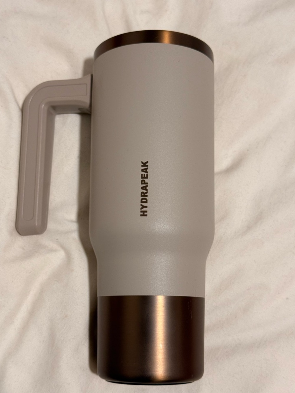 Hydrapeak Voyager Insulated Tumbler - Light Gray with Bronze Accents